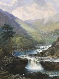 Romantic Landscape with Waterfall-George Beetholme-Stretched Canvas