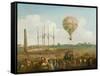 George Biggin's Ascent in Lunardi's Balloon, 1785-Julius Caesar Ibbetson-Framed Stretched Canvas