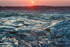 Beautiful Sunset over Molten Cooled Lava Landscape in Hawaii Volcanoes National Park, Big Island, H-George Burba-Photographic Print