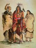 Comanche Warrior with a Shield, Lance and Bow and Arrows, c.1835-George Catlin-Giclee Print