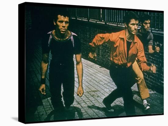 George Chakiris as Bernardo Leads Two Others Into Turf of Rival Gang in West Side Story-Gjon Mili-Stretched Canvas