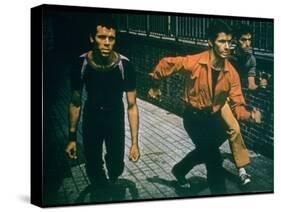 George Chakiris as Bernardo Leads Two Others Into Turf of Rival Gang in West Side Story-Gjon Mili-Stretched Canvas
