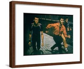 George Chakiris as Bernardo Leads Two Others Into Turf of Rival Gang in West Side Story-Gjon Mili-Framed Premium Photographic Print
