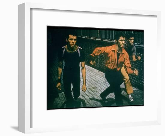 George Chakiris as Bernardo Leads Two Others Into Turf of Rival Gang in West Side Story-Gjon Mili-Framed Premium Photographic Print