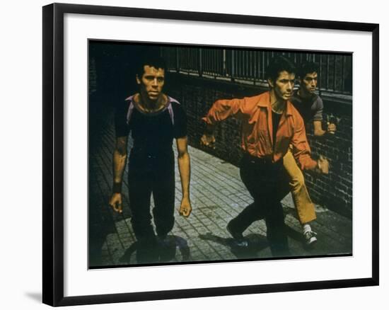 George Chakiris as Bernardo Leads Two Others Into Turf of Rival Gang in West Side Story-Gjon Mili-Framed Premium Photographic Print