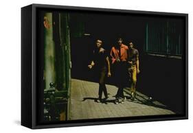 George Chakiris as Bernardo Leads Two Others Into Turf of Rival Gang in West Side Story-Gjon Mili-Framed Stretched Canvas