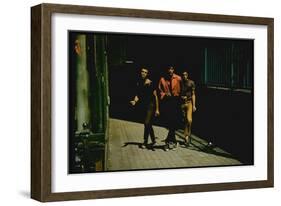 George Chakiris as Bernardo Leads Two Others Into Turf of Rival Gang in West Side Story-Gjon Mili-Framed Photographic Print