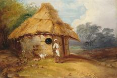 View in Southern India, with a Warrior Outside His Hut, C.1815-George Chinnery-Giclee Print