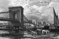London Bridge under Construction, 1827-George Cooke-Giclee Print