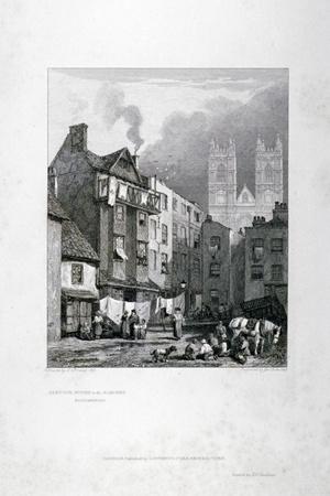 William Caxton's House in the Almonry, Westminster, London, 1827