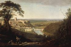 River Landscape with View of Hayton Hall, Yorkshire-George Cuitt-Framed Stretched Canvas