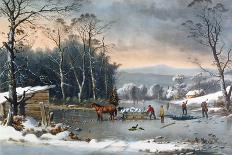 Winter in the Country, Getting Ice, Pub. by Currier and Ives, New York, 1864-George Durrie-Giclee Print