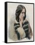 George Eliot - Portrait of the English Writer, Pseudonym of Mary Ann or Marian Evans-Stefano Bianchetti-Framed Stretched Canvas