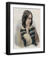 George Eliot - Portrait of the English Writer, Pseudonym of Mary Ann or Marian Evans-Stefano Bianchetti-Framed Giclee Print