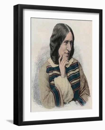 George Eliot - Portrait of the English Writer, Pseudonym of Mary Ann or Marian Evans-Stefano Bianchetti-Framed Giclee Print