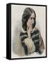 George Eliot - Portrait of the English Writer, Pseudonym of Mary Ann or Marian Evans-Stefano Bianchetti-Framed Stretched Canvas