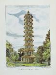 Pagoda, Kew Gardens, Plate 9 from 'Kew Gardens: a Series of Twenty-Four Drawings on Stone'-George Ernest Papendiek-Framed Stretched Canvas