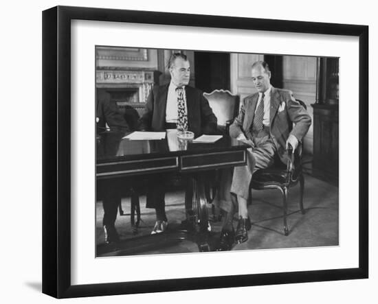 George F. Kennan Sitting with Caffrey at Economic Conference-Yale Joel-Framed Photographic Print