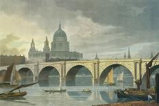 South West View of St Pauls Cathedral and Blackfriars Bridge, 1810-George Fennel Robson-Giclee Print
