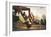 George Frideric Handel and King George I of England Boating on the Thames-null-Framed Giclee Print