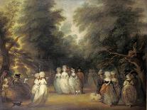 Ladies Promenading on the Mall, St James Park, 1820-George Frost-Framed Stretched Canvas