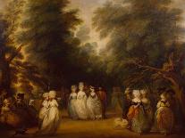 Ladies Promenading on the Mall, St James Park, 1820-George Frost-Framed Stretched Canvas