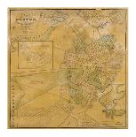 Plan of Boston Comprising a Part of Charlestown and Cambridge, c.1846-George G^ Smith-Stretched Canvas