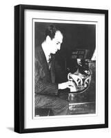 George Gershwin (1898-1937) American Composer, at the Piano, c.1935-null-Framed Premium Photographic Print