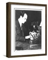 George Gershwin (1898-1937) American Composer, at the Piano, c.1935-null-Framed Photographic Print