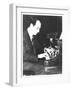 George Gershwin (1898-1937) American Composer, at the Piano, c.1935-null-Framed Photographic Print