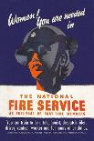 Women! You Are Needed in the National Fire Service-George Gibbons-Framed Art Print