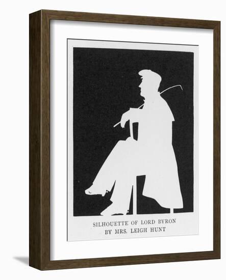 George Gordon Lord Byron a Silhouette of the English Romantic Poet in Profile Sitting on a Chair-Leigh Hunt-Framed Art Print