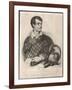 George Gordon Lord Byron English Poet as a Supporter of Greek Independence in 1826-A. Friedel-Framed Art Print