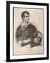 George Gordon Lord Byron English Poet as a Supporter of Greek Independence in 1826-A. Friedel-Framed Art Print