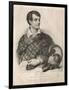 George Gordon Lord Byron English Poet as a Supporter of Greek Independence in 1826-A. Friedel-Framed Art Print