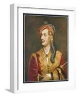 George Gordon Lord Byron English Poet Depicted Here in His Costume as a Greek Patriot-T. Phillips-Framed Photographic Print