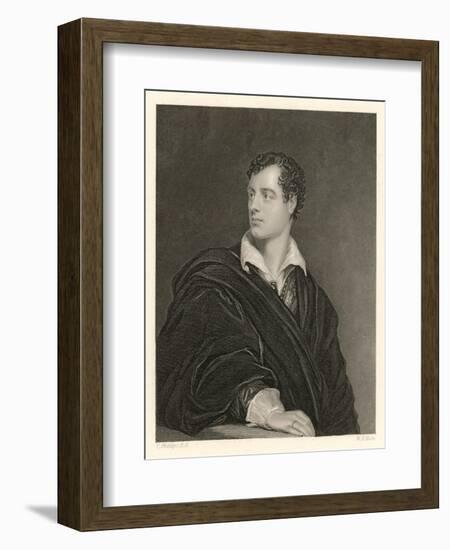 George Gordon Lord Byron English Poet in 1814-Moto-Framed Art Print