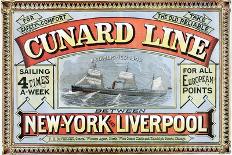 Cunard Line Between New York and Liverpool Poster-George H. Fergus-Stretched Canvas