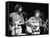 George Harrison and Bob Dylan during the Concert for Bangladesh at Madison Square Garden-Bill Ray-Framed Stretched Canvas