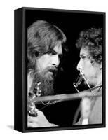 George Harrison and Bob Dylan Performing Together at Rock Concert Benefiting Bangladesh-Bill Ray-Framed Stretched Canvas