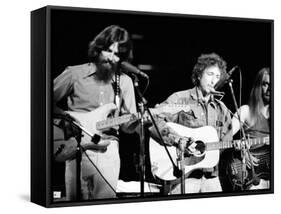 George Harrison, Bob Dylan and Leon Russell Performing for Bangladesh at Madison Square Garden-Bill Ray-Framed Stretched Canvas