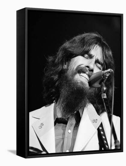 George Harrison Performing at a Rock Concert Benefiting Bangladesh, aka Kampuchea-Bill Ray-Framed Stretched Canvas
