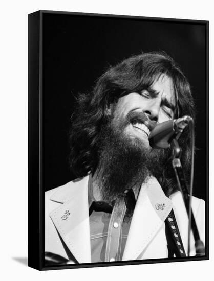 George Harrison Performing at a Rock Concert Benefiting Bangladesh, aka Kampuchea-Bill Ray-Framed Stretched Canvas