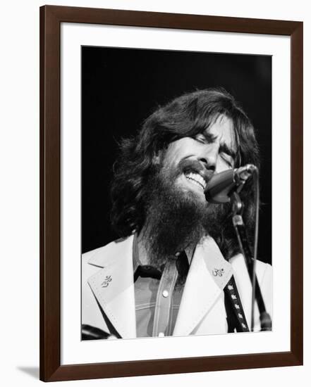 George Harrison Performing at a Rock Concert Benefiting Bangladesh, aka Kampuchea-Bill Ray-Framed Premium Photographic Print