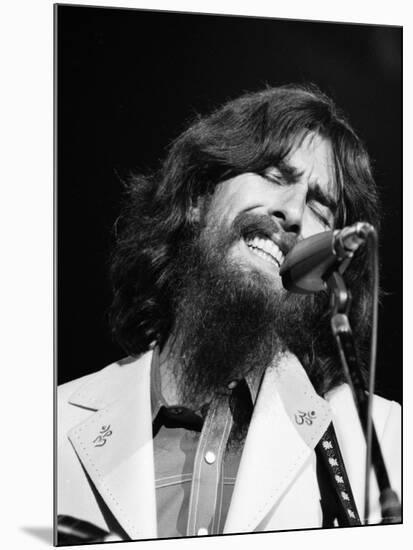 George Harrison Performing at a Rock Concert Benefiting Bangladesh, aka Kampuchea-Bill Ray-Mounted Premium Photographic Print
