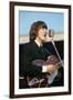 George Harrison Playing Guitar and Singing-null-Framed Photographic Print