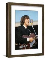 George Harrison Playing Guitar and Singing-null-Framed Photographic Print