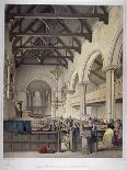 Interior View of Westminster Hall Showing the Fine Hammerbeam Roof, London, 1801-George Hawkins-Framed Giclee Print