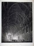 Interior View of Westminster Hall Showing the Fine Hammerbeam Roof, London, 1801-George Hawkins-Mounted Giclee Print