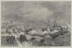 The Gun-Boats Passing Through the Line-Of-Battle Ships-George Henry Andrews-Giclee Print